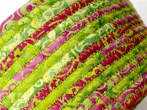 Coiled Rope Basket Bright Pink Green Clothesline Bowl Etsy