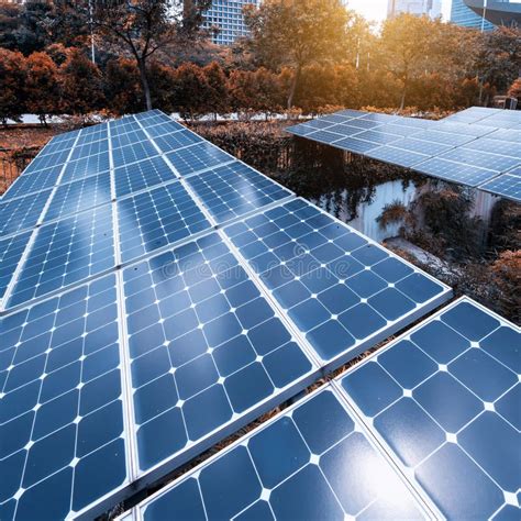 Solar Panels In Modern City Stock Image Image Of Cheap Energy 75560649