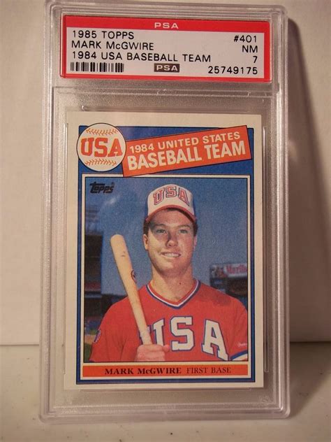 Because the mark mcgwire baseball he bought for $3 mil back in the day has depreciated like crazy!!! 1985 Topps Mark McGwire RC PSA Graded NM 7 Baseball Card #401 MLB Collectible… | Usa baseball ...