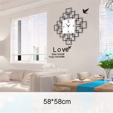Best Wall Clocks Acrylic Hanging Painting Square Silent Living Room