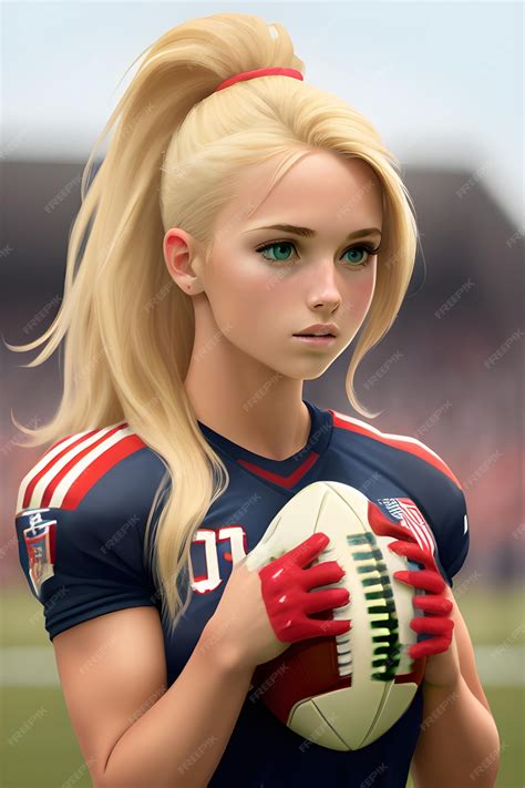 Premium Ai Image Beautiful Female Football Player