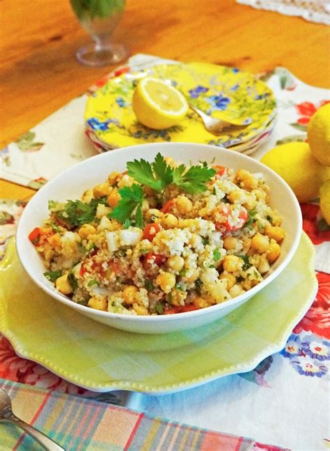 Lemony Quinoa And Chickpea Salad With Fresh Herbs The Vegan Atlas