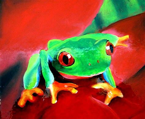 Green Tree Frog Painting By Tania Kay