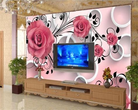 Beibehang Modern Fashion 3d Rose Pattern Photo Wallpaper Mural 3d Living Room Bedroom Background