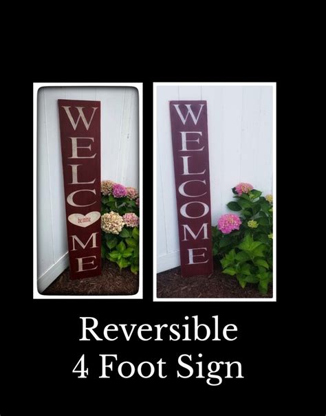 Rustic Wood Welcome Sign For Porch Reversible Welcome Sign Etsy