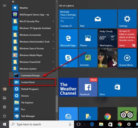 How To Add Control Panel To Start Menu In Windows 10 Tip Dottech