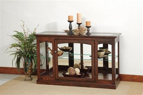 The keepsakes golden alrightiii console curio/show cupboard is crafted of okayhardwood solids and veneers for sturdiness and strength. Amish Console Curio Cabinet (With images) | Curio cabinet ...