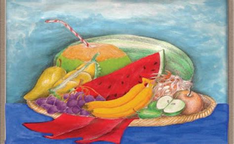 Lukisan Lakaran Buah Buahan Vacation Fruit Watermelon Illustration