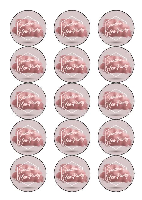 Hen Party Personalised Edible Cupcake Toppers Pink Incredible Toppers