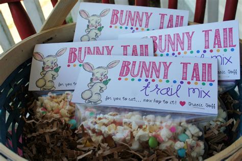 bunny tail trail mix printable easter treat bag topper personalized pdf download bonus recipe