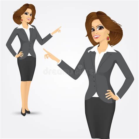 Portrait Of Businesswoman Pointing Stock Vector Illustration Of Showing Friendly 61469660