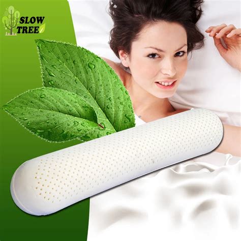 Slow Tree Latex Massage Pillow Home Large Thai Natural Cylindrical Neck Pillow 90x18cm Slow