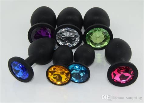 silicone butt plugs anal insert plug silicone plated jeweled rhinestone sexy stopper anus sex