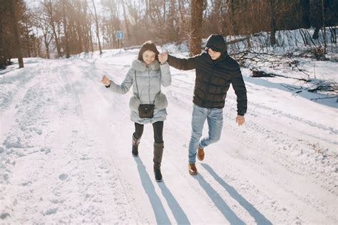Free Photo Couple In Winter