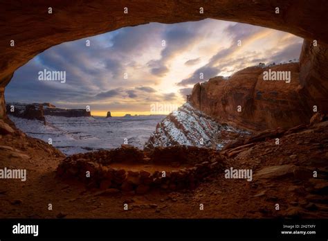 False Kiva In The Canyonlands Naational Park Utah Is A Stone Circle In