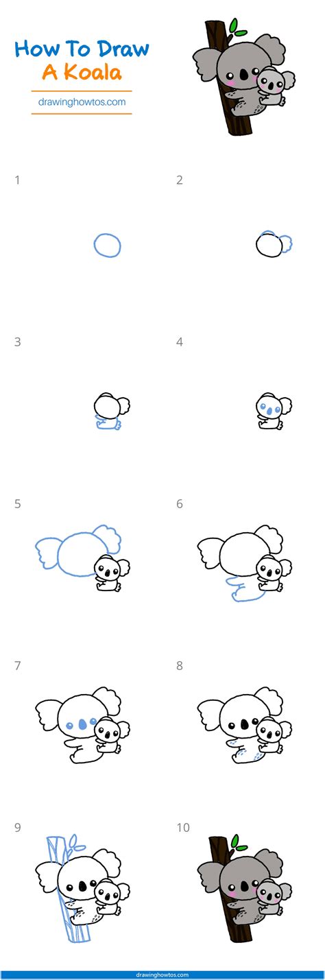 How To Draw A Koala On A Tree