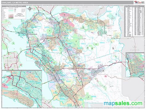 Oakland Ca Metro Area Zip Code Wall Map Premium Style By Marketmaps