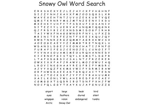 Owl Word Search Printable Easy Word Find For Kids Autumn Activities