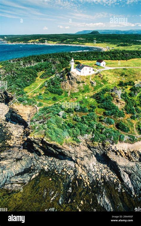 Aerial Image Of Lobster Cove Head Lighthouse Newfoundland Canada