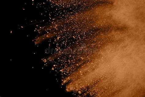 Abstract Brown Powder Splatted Background Colorful Powder Explosion On