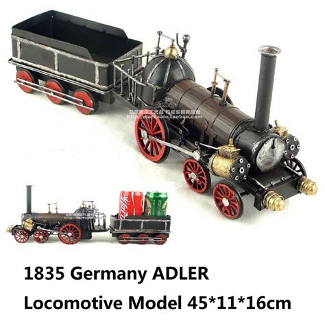 1835 Germany Adler Steam Locomotive Model Handmade Vintage Metal Train