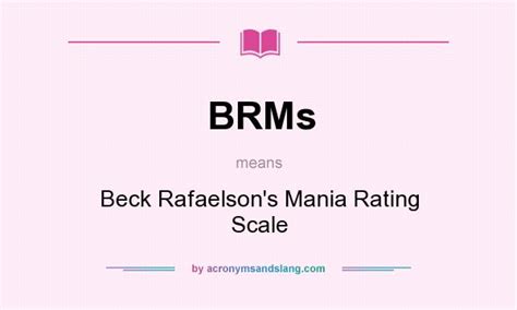 Bibliographic reference(s) of the original questionnaire. BRMs - Beck Rafaelson`s Mania Rating Scale in Undefined by ...