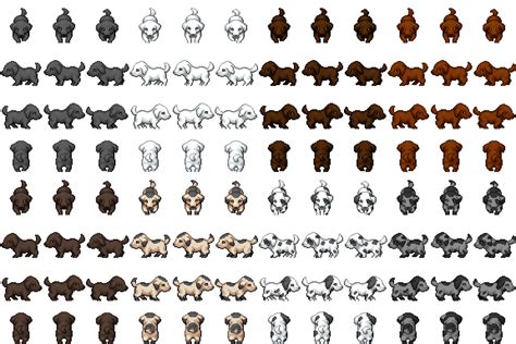 Re Colored Dogs Sprite Rpg Tileset Free Curated Assets