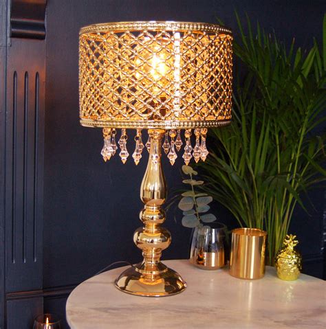 Gold Table Moroccan Lamp Chandelier Crystal Bedside By Made With Love