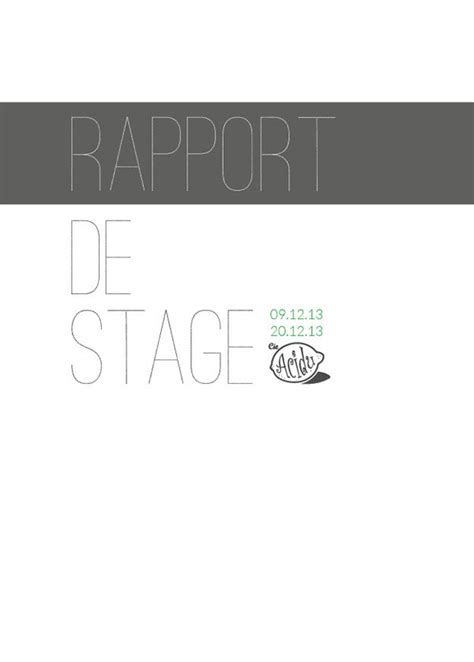 Proposition Couverture Dun Rapport De Stage On Behance