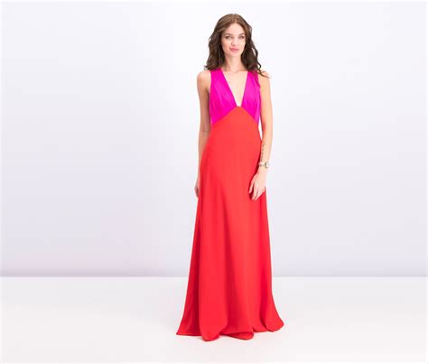 Jill Jill Stuart Color Block Gown Pink Red Brands For Less