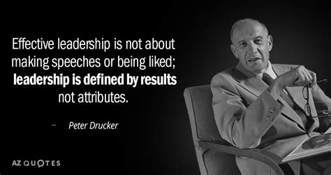 Peter Drucker Quote Effective Leadership Is Not About Making Speeches