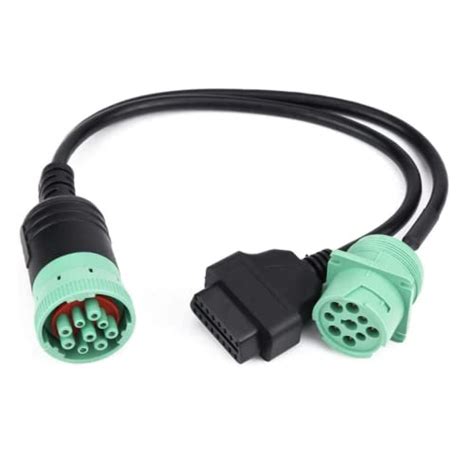 Buy Goliton Green Type 2 J1939 9pin Female To Obd2 And To J1939 Male