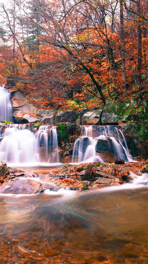 Wallpaper Waterfall Autumn 5k Nature 20234