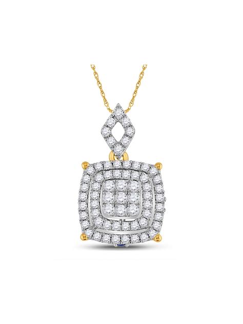 The Jewelry Master 14kt Yellow Gold Womens Round Diamond Square Cluster