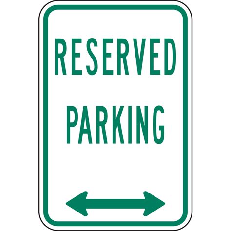 Reserved Parking Sign Template