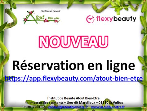 Nouveau Reservation En Ligne Institut De Beaute Atout Bien Etre St Vulbas Myplainedelainfr