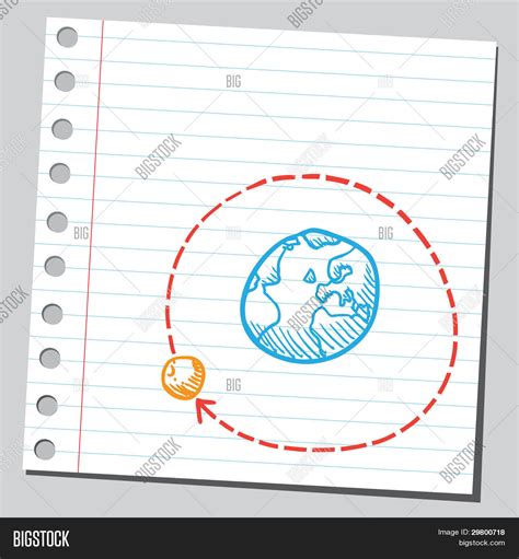 Moon Orbiting Earth Vector And Photo Free Trial Bigstock