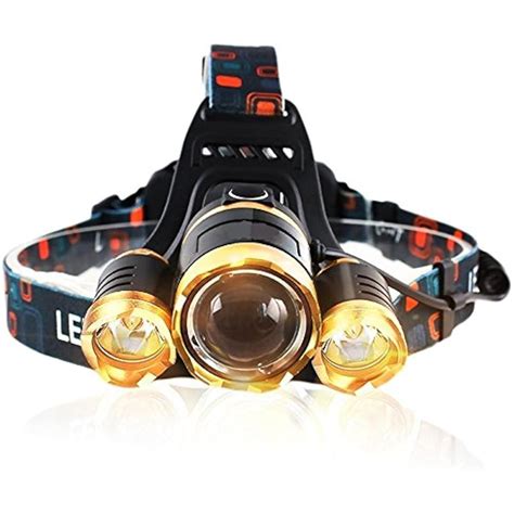 Brightest Led Headlamp 6000 Lumen Flashlight 2x 5000 Mah Rechargeable