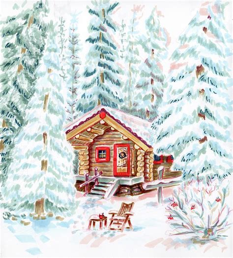 Snowy Forest Drawing By Anastasia Alekseeva Fine Art America
