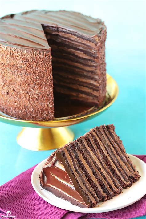 Check spelling or type a new query. Twelve layers of chocolate cake filled with alternating layers of silky chocolate pastry cream ...