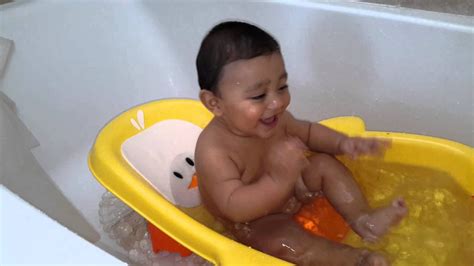 Be aware that some emollients in the water can make your baby slippery to handle. Baby bath ,enjoying water .. - YouTube