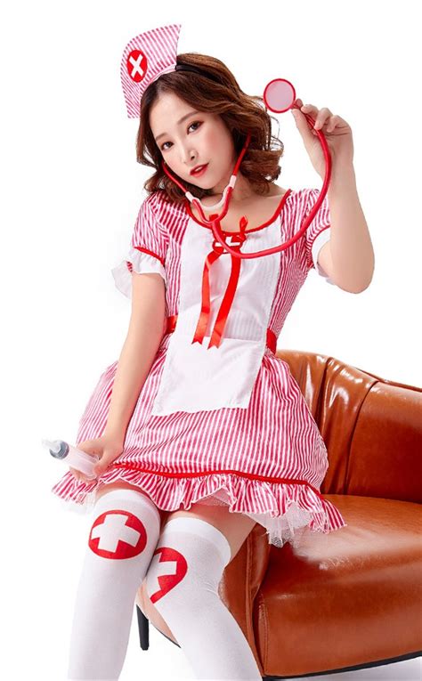 Cosplay Sexy Naughty Pink Nurse Halloween Costume