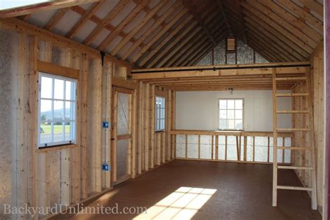 We used 2x6 material for the joists. New England Sheds for Sale | Shed with loft, Diy storage ...