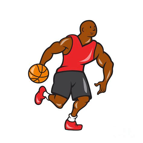 Basketball Player Dribbling Ball Cartoon Photograph By Aloysius