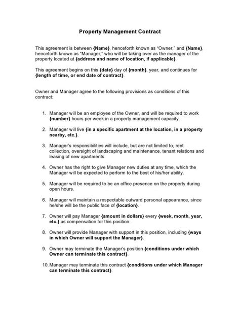 41 Simple Property Management Agreements Word Pdf