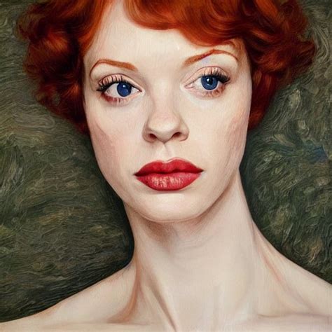 Stabilityai Stable Diffusion Oil Painting Of Christina Hendricks In