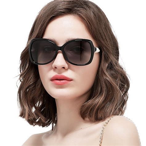 Women Polarized Sunglasses Pearl Classic Vintage Glasses Large Frame Driving Goggles Fashion Cat