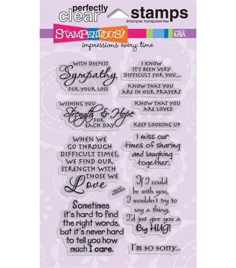 Stampendous Perfectly Clear Stamps Sincere Sentiments Joann