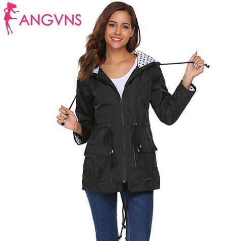 Angvns Women Rain Jacket Lightweight Poncho Waterproof Long Raincoat