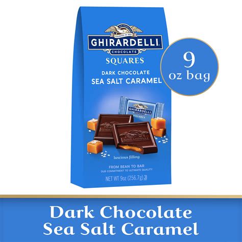 Ghirardelli Dark Chocolate Sea Salt Caramel Squares 9 Oz Bag Walmart